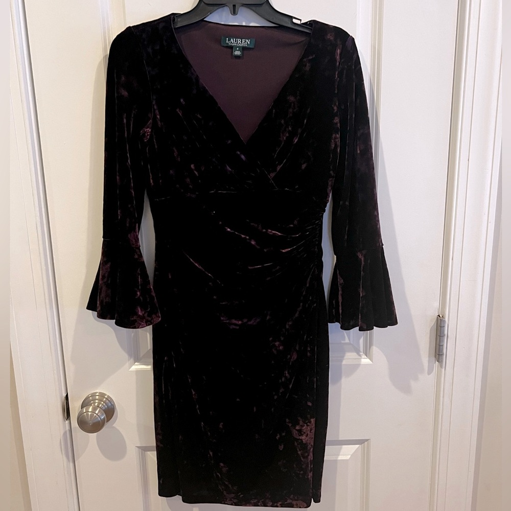 Lauren Plum Velvet Dress, Size 2